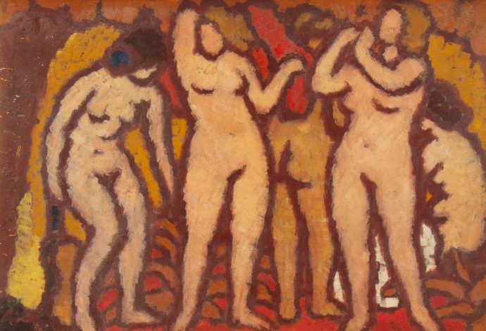 Rippl-Rónai József 1910-es “Fürdő nők” című akt festménye