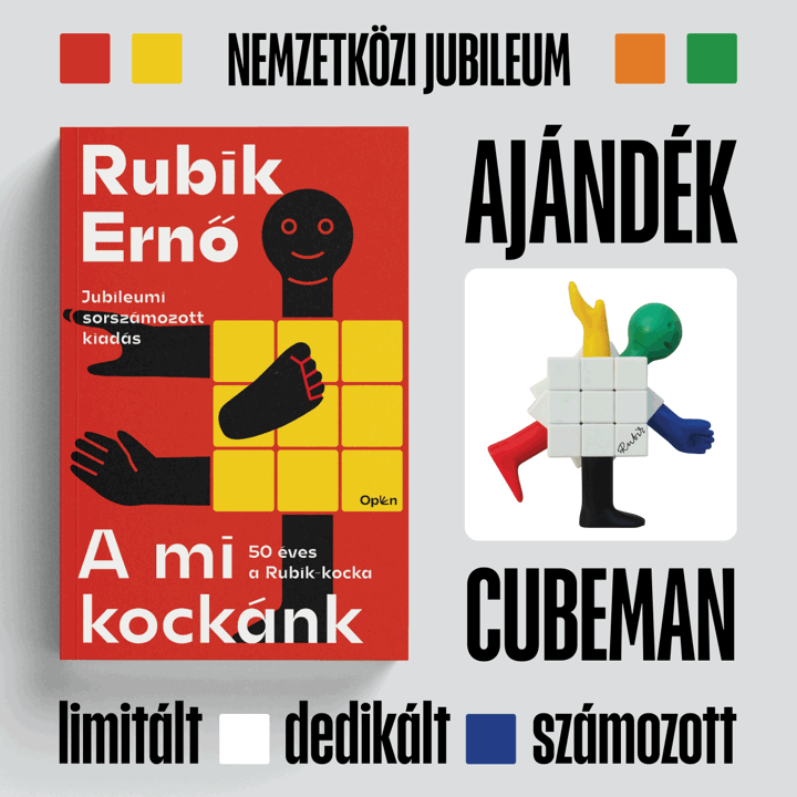 Az Open Books egy limitált példányszámú, dedikált, hat különböző borítóval rendelhető exkluzív kötettel tiszteleg a napokban 80. születésnapját ünneplő Rubik Ernő és a Kocka megszületésének 50. évfordulója előtt.